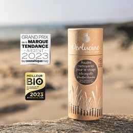 Face cleansing powder with white oyster shell, gentle exfoliation, natural ingredients, suitable for all skin types.