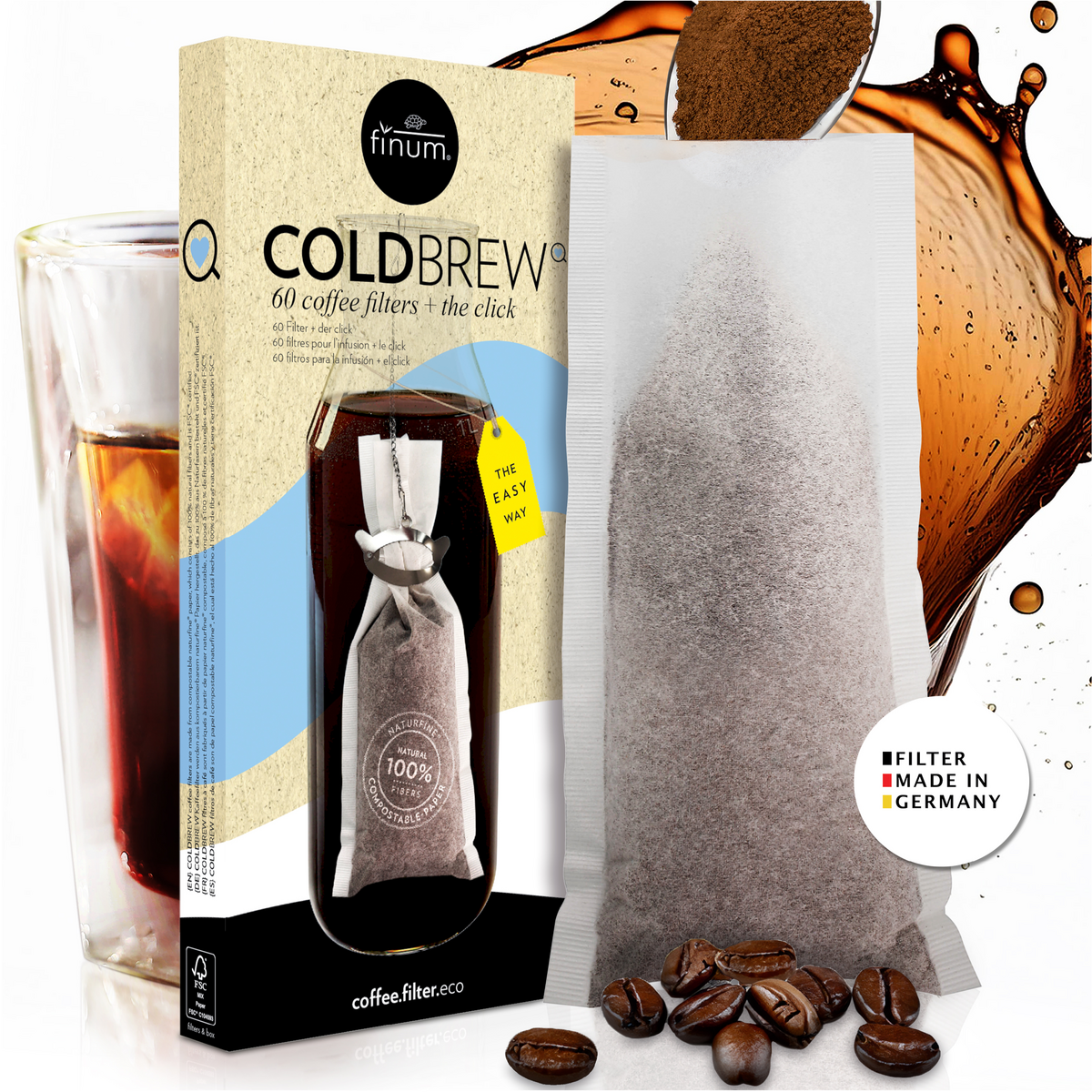 INFUSION À FROID, Filtres à café + Clic