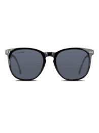 Stylish black sunglasses with a classic square frame design. Offers UV protection and a sleek, modern look.