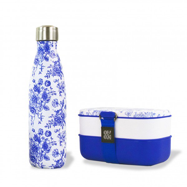 Combo Fiambrera + Botella Térmica 500ml - Toile de Jouy -