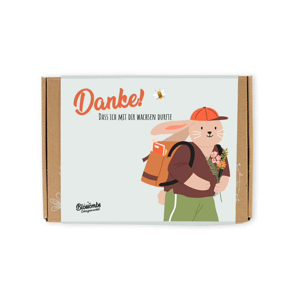 Geschenkbox Klein - Lehrer - Kaninchen - 7 Blossombs