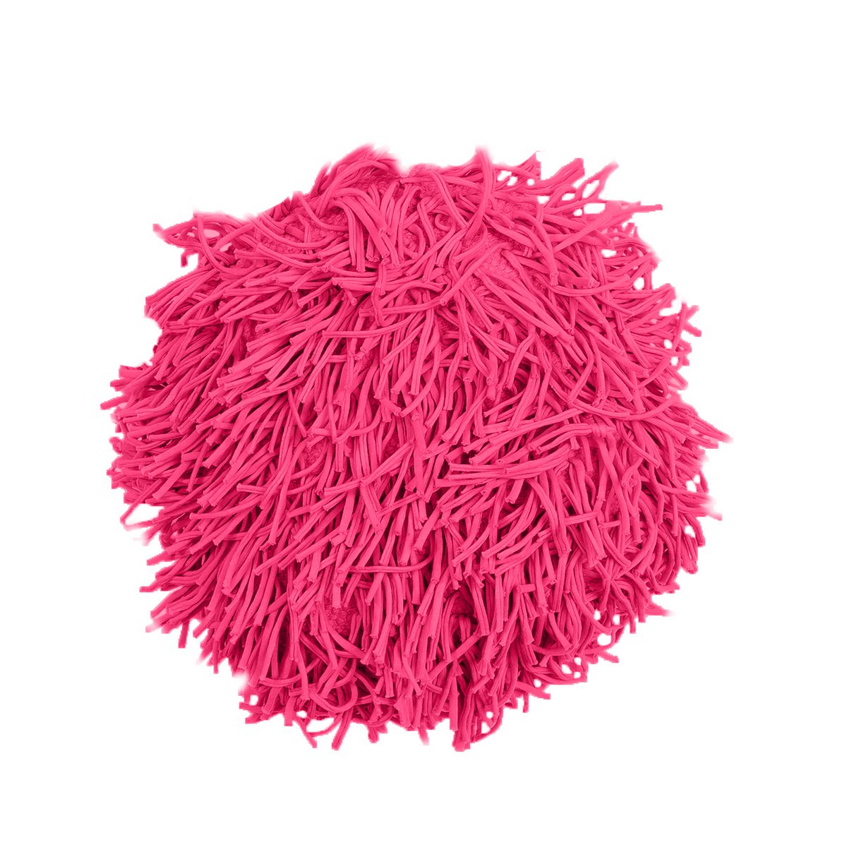 Housse de coussin en coton fait main avec franges, rose, diamètre 35 cm