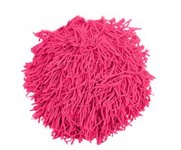 Handgefertigter Kissenbezug aus Baumwolle mit Fransen, rosa, 35 cm Durchmesser