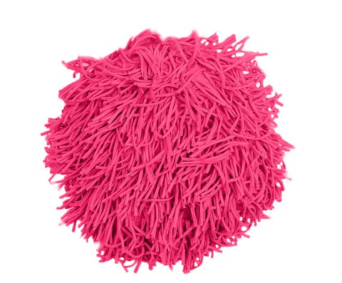 Handmade Cotton Cushion Cover with Fringes, Pink, 35 cm Diameter