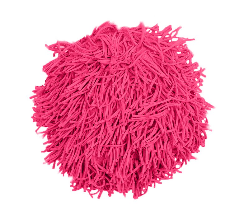 Handgefertigter Kissenbezug aus Baumwolle mit Fransen, rosa, 35 cm Durchmesser