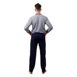 Herren -Pyjama -Set - Langarm - grau