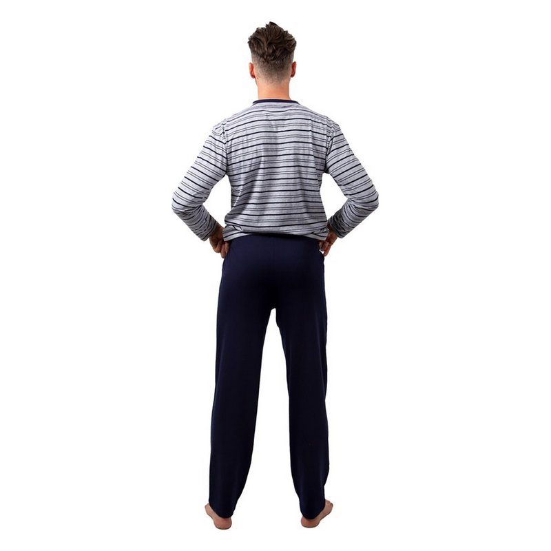 Herren -Pyjama -Set - Langarm - grau