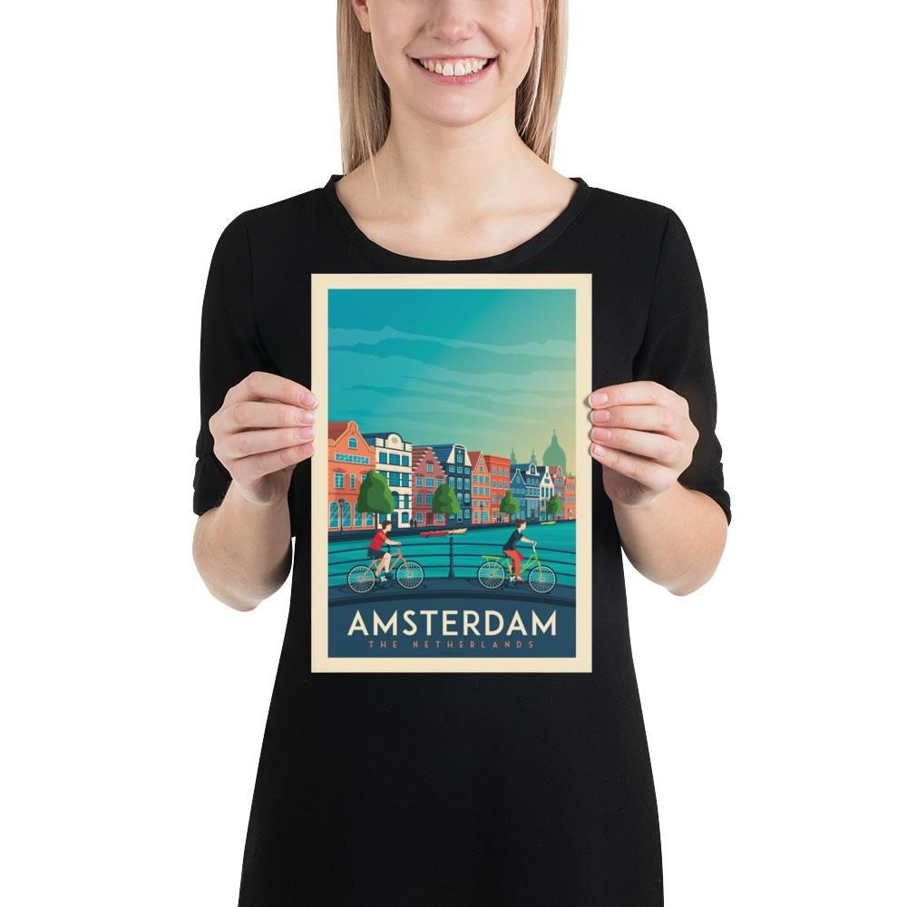 Vintage Amsterdam Poster | Premium poster City Amsterdam Netherlands