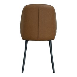 Monte Carlo Dining Chair - Vintage Brown PU, Black Legs - Set of 2