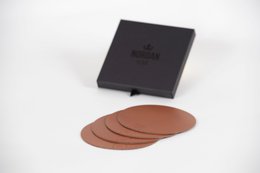 Untersetzer aus Leder im 4er-Pack, braun