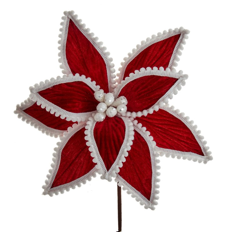 WEIHNACHTSSTERN AUS ROTEM UND WEISSEM SAMT