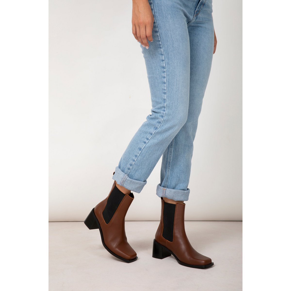 GRACE CUOIO - Leather Heeled Ankle Boots