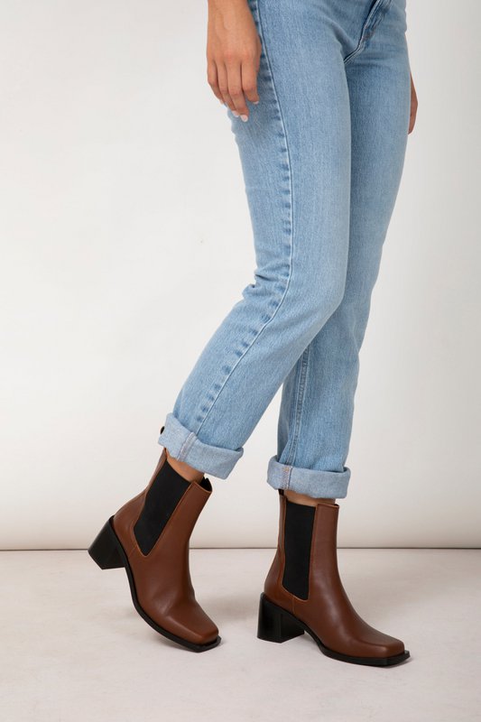 GRACE CUOIO - Leather Heeled Ankle Boots