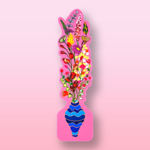 Die Cut Floral Vase Bookmark