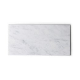 Marmorbakke rektangel L hvid 20x40cm