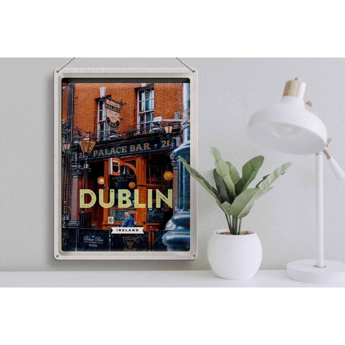 Tin Sign Travel 30x40cm Dublin Ireland Palace Bar Travel Destination