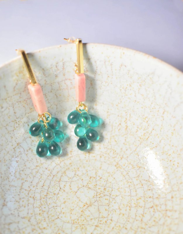 Boucles d'oreilles en verre à bulles