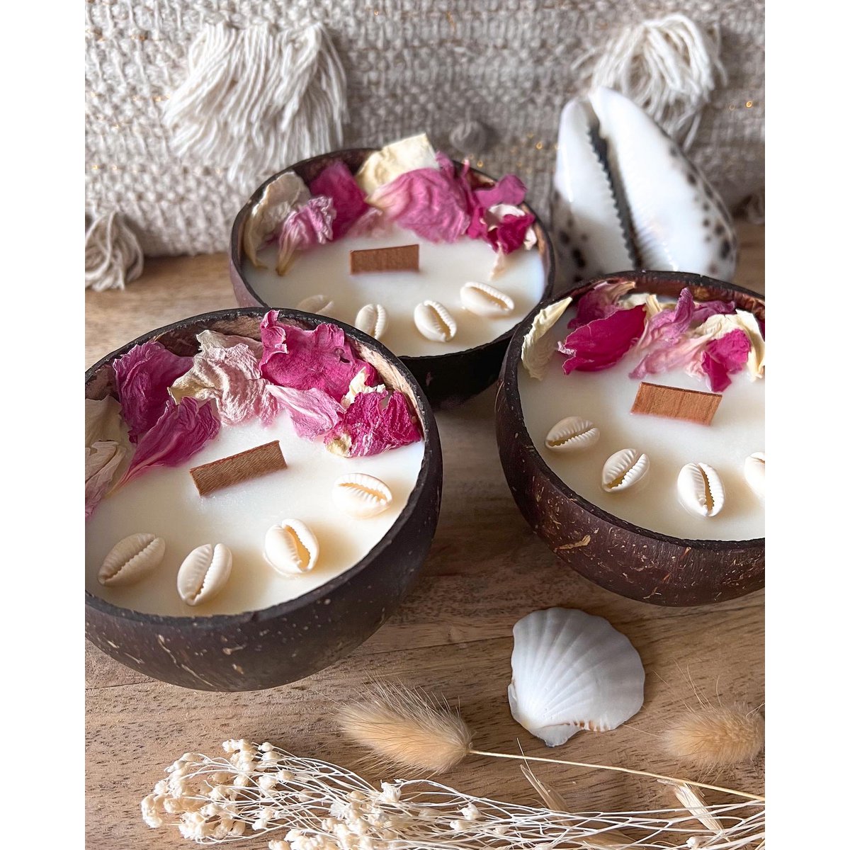 Kokosnusskerze & Pfingstrosenblätter Monoï Rosé Duft
