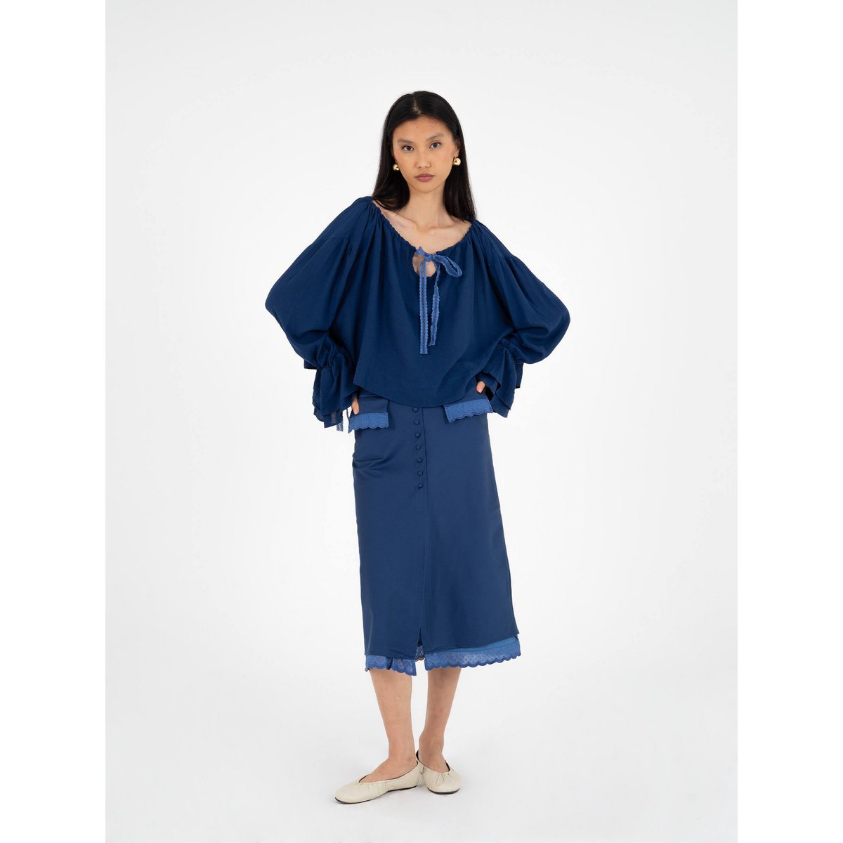 Kleine blaue Bluse