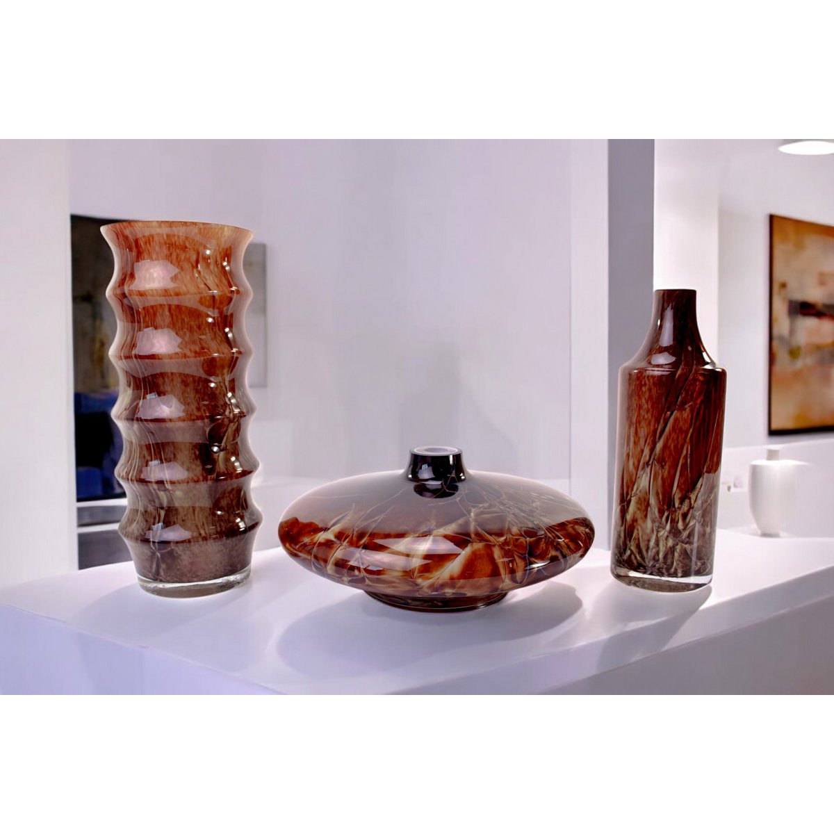 Vaas Disc "Coffee Collectie" - ø 26 cm -  glas