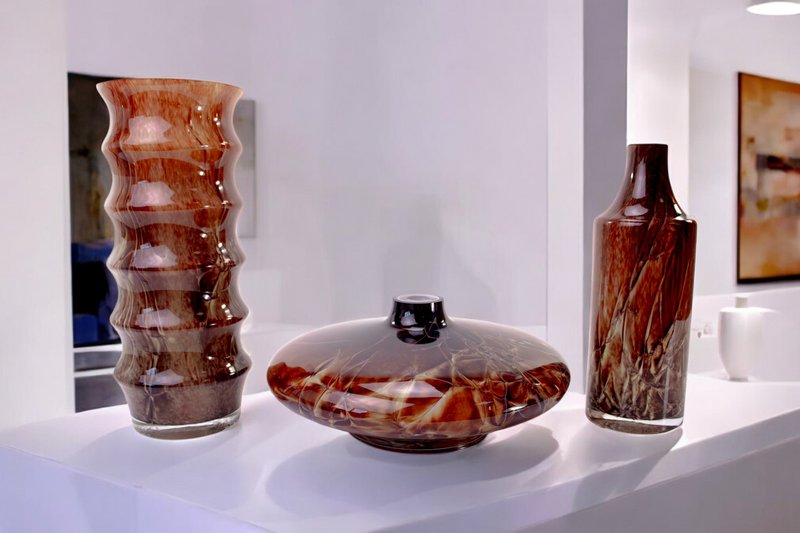 Vase Disc "Coffee Collection" - ø 26 cm - glas