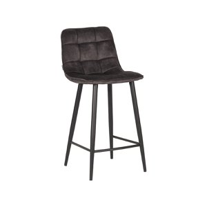 Taburete de bar Hazer Jelt - Antracita - Terciopelo - Bajo 42 x 92 x 46 cm