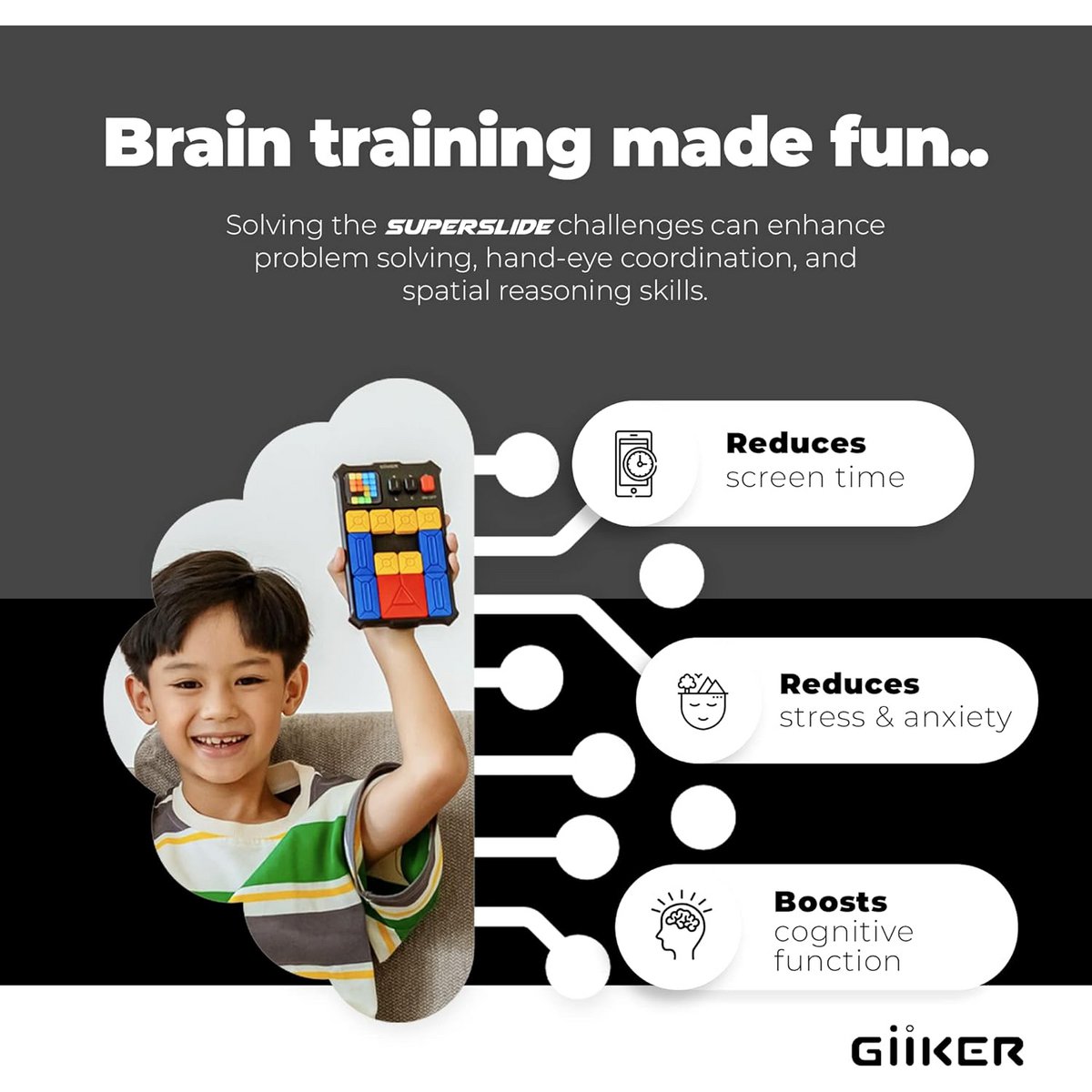GiiKER Super Slide Puzzle-Spiel, GRAU