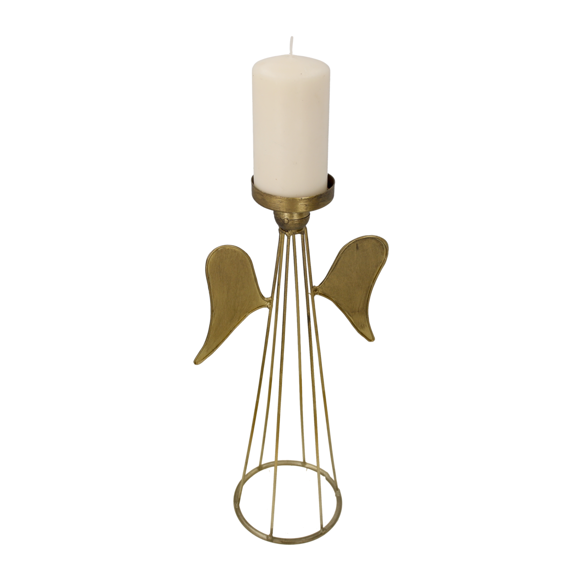 Golden angel metal candle holder h 37 d 12 cm