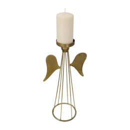 Golden angel metal candle holder h 37 d 12 cm