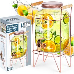 Dispenser with Tap and Stand Gold 4.2 l