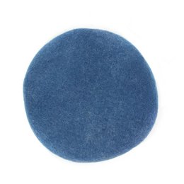 Cuscini di sedile attorno a blu fatto di feltro, materiale naturale al 100%, 38 cm attorno a molti colori pastello, feltro con polmone in lana, commercio equo e lavoro manuale dal Nepal