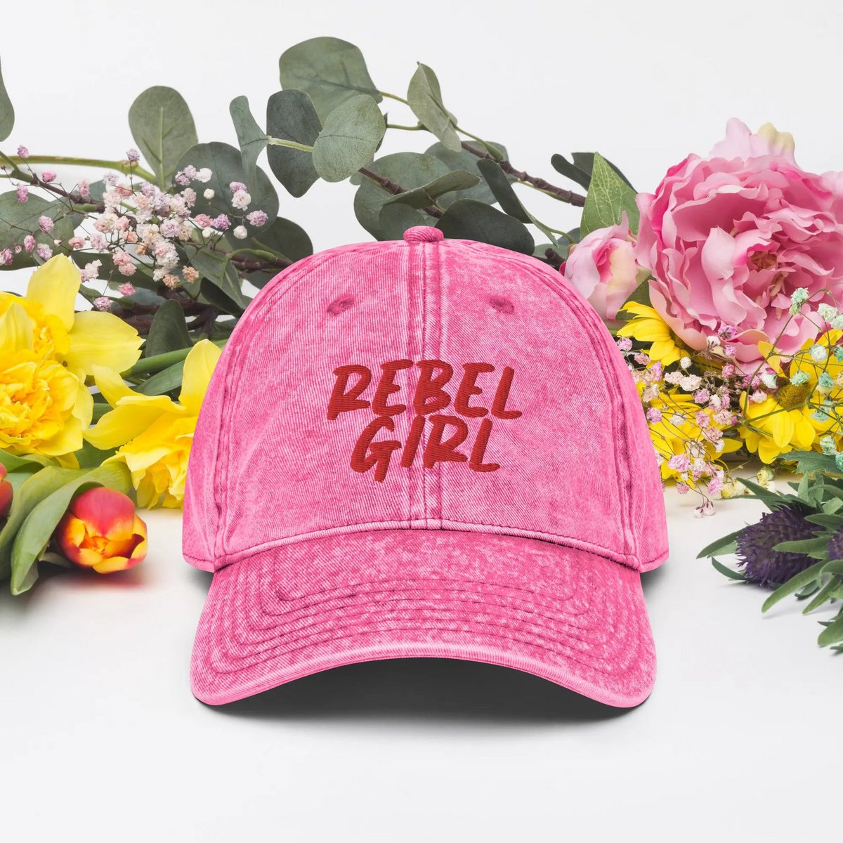 Gorra vintage REBEL GIRL Gorra vintage de sarga de algodón