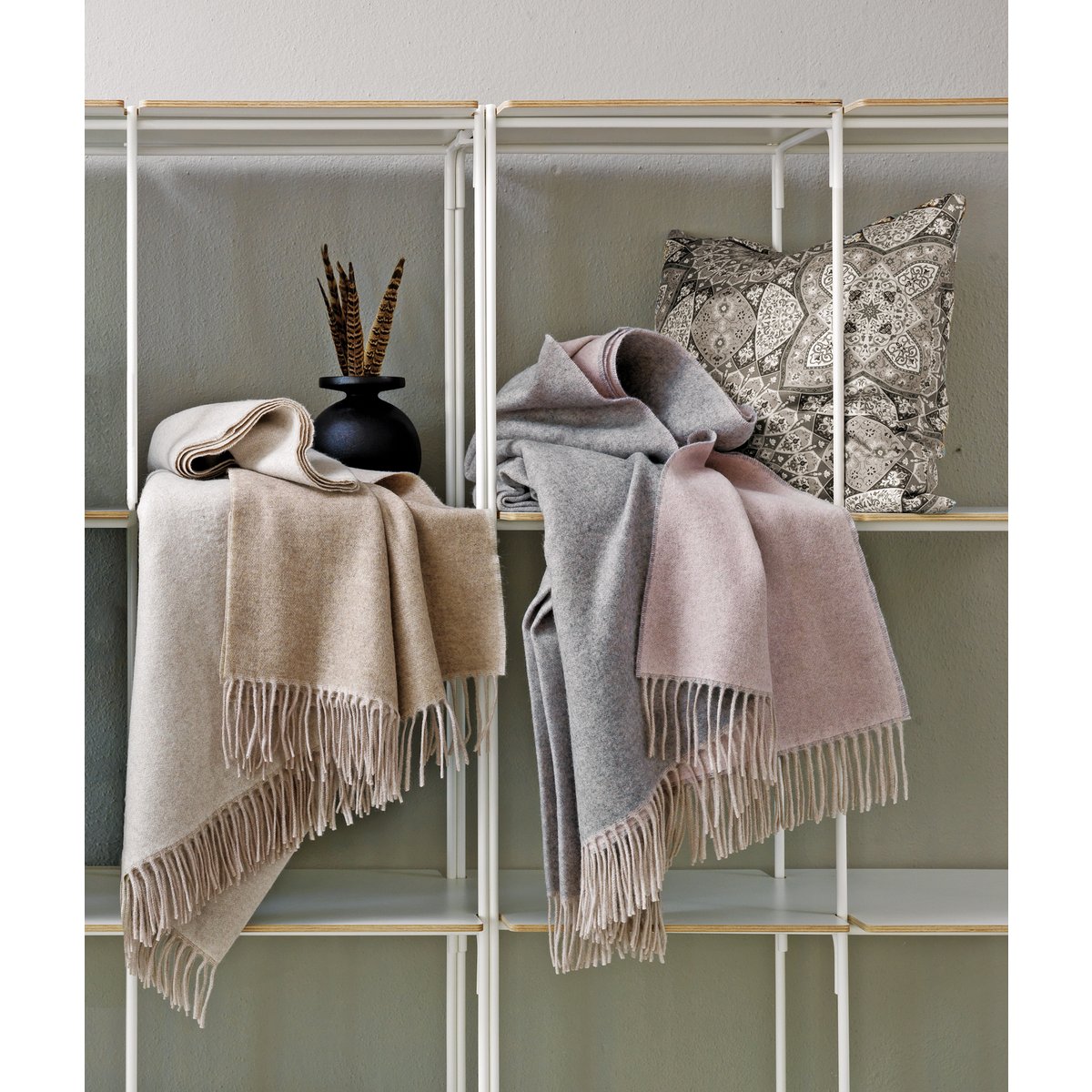 Plaid ALASSIO poudre d'argent