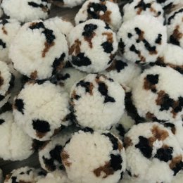 Luna -Leena Pom Pom Bag Charm Leopard - Wool & Cotton - Handmade in Nepal