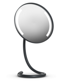 Illuminated mirror with a long gooseneck