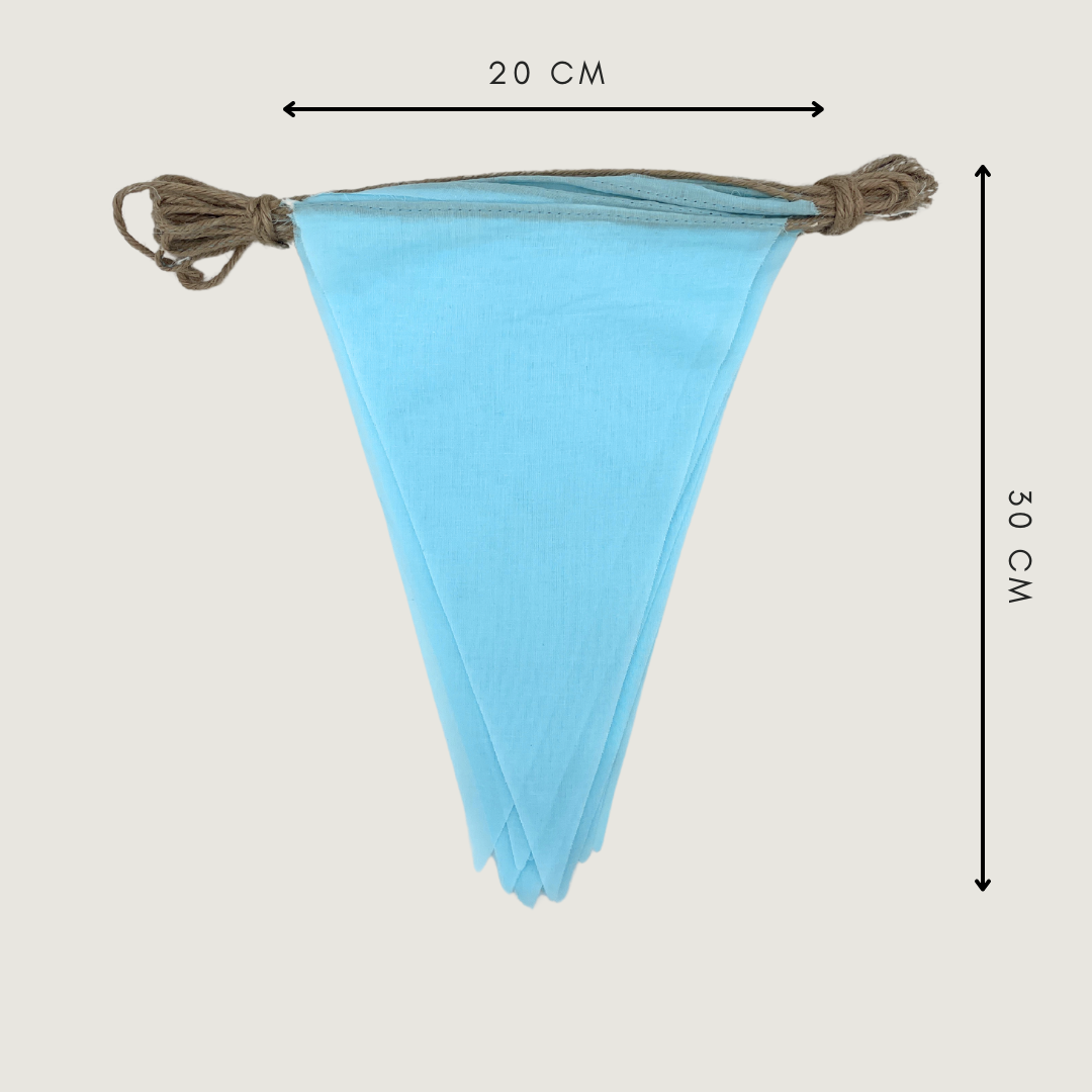 Línea de bandera de tela azul - 10 metros - 100% algodón
