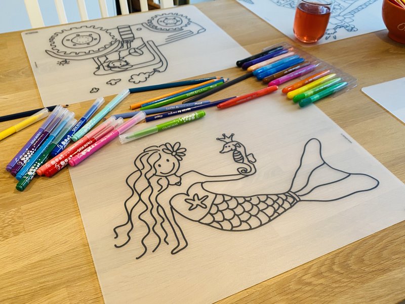 Herkleurbare placemat Emma de zeemeermin