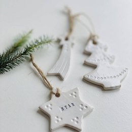 Ceramic Christmas Tree Hangers - Set