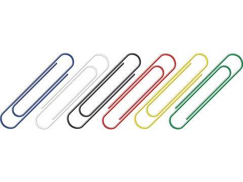 Paperclips Alco 50mm rond assorti doos 30st.