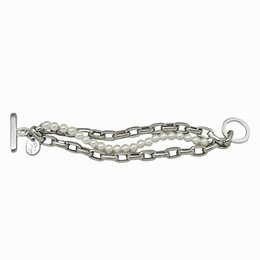 Parelarmband en 3-lijns ketting in zilver