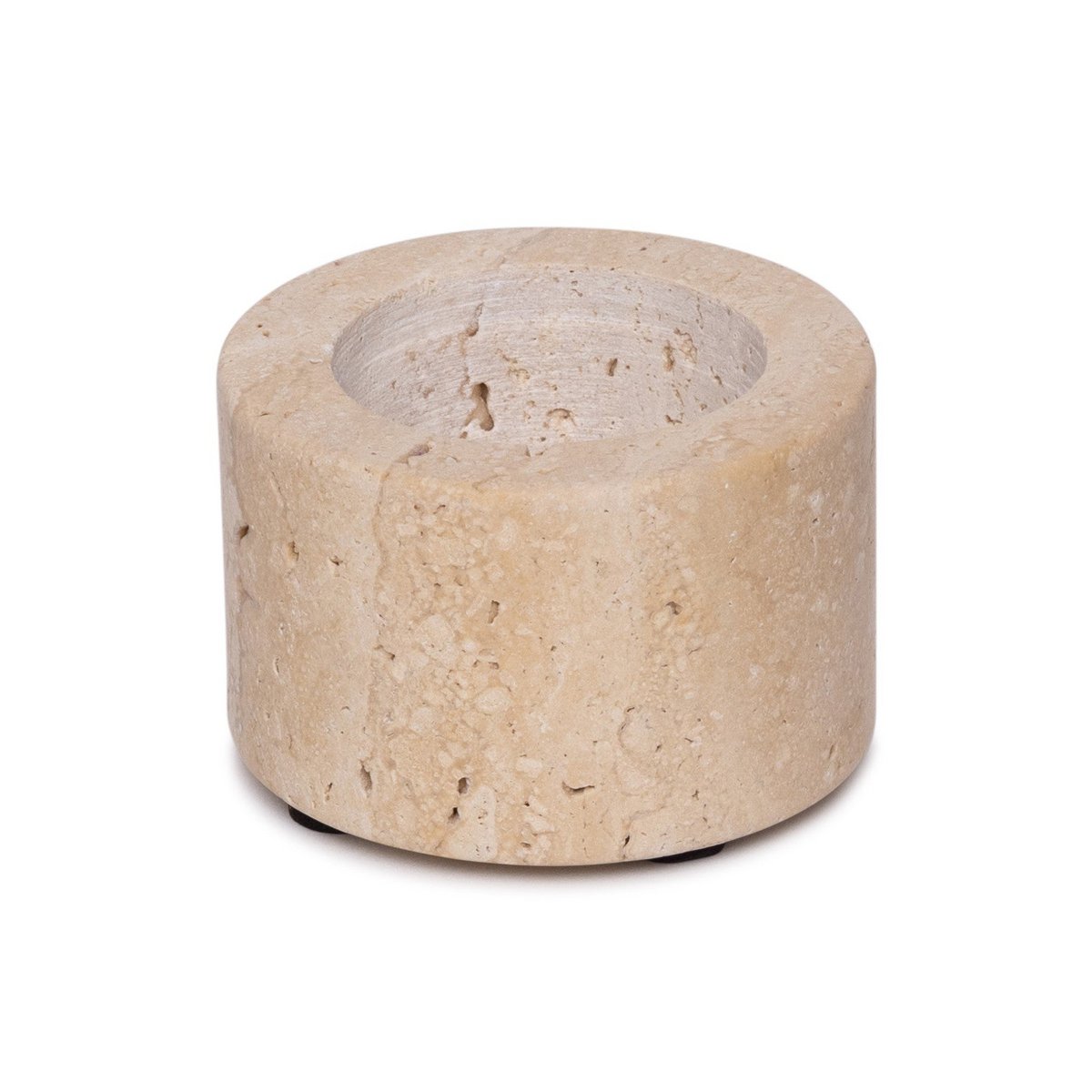 Portavelas de travertino S Ø6x4cm
