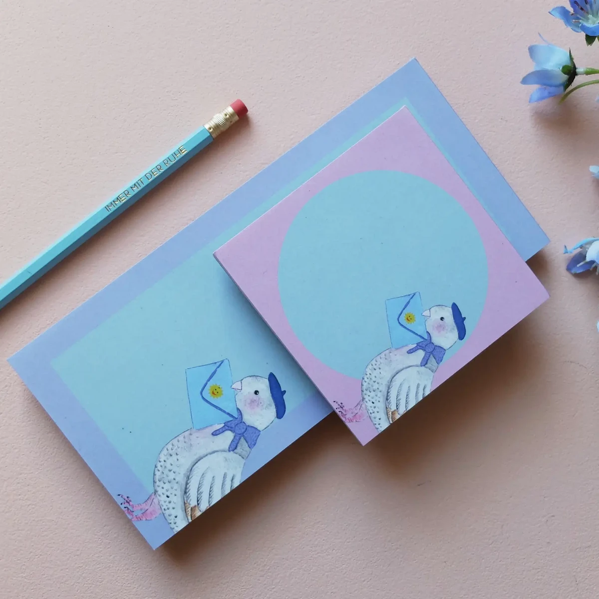 Notepad 10x20cm carrier pigeon