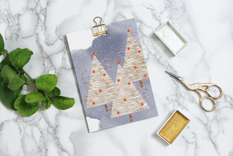 postal - serie 'Navidad' - 'Bosque de árboles de Navidad'