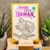 Carte Letterpress Camélia Bonne Fête Maman, rose (avec enveloppe)