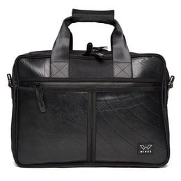 Black laptop bag with elegant eagle design, made of durable materials, suitable for carrying laptops and other accessories.