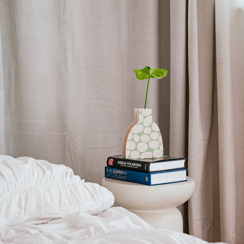 GRØNNE STEN - retro trævase, Scandi minimalistisk indretning