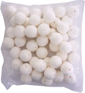 PARTIJ VAN 50 WITTE CELLULOSEBALLEN DIAM 30mm
