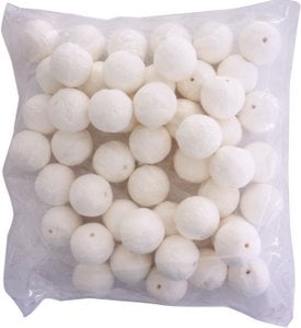 PARTIJ VAN 50 WITTE CELLULOSEBALLEN DIAM 30mm