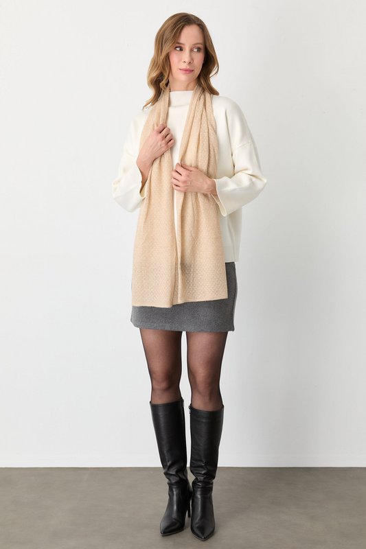 DIAMOND SHAWL-BEIGE