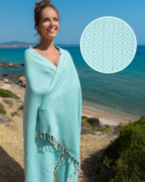 ELA Cotton Hammam Spa Towel – Compact – Mint - 180x100 cm